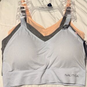 Nautica Women's Bra Set - Gray and Peach